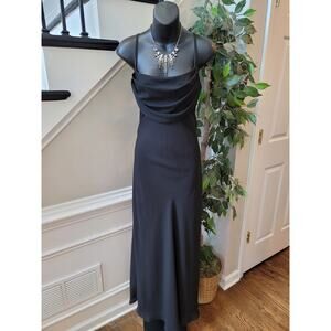 Karina Nites Crepe Dress Women Size 12 Black Gown Elegant Casual Party/Cocktail
